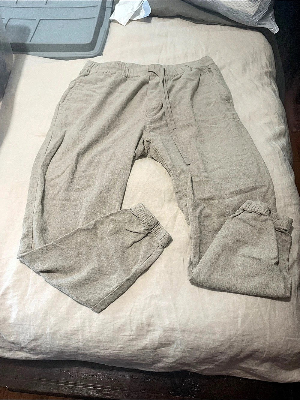 Zara Linen Jogger beige Pants
